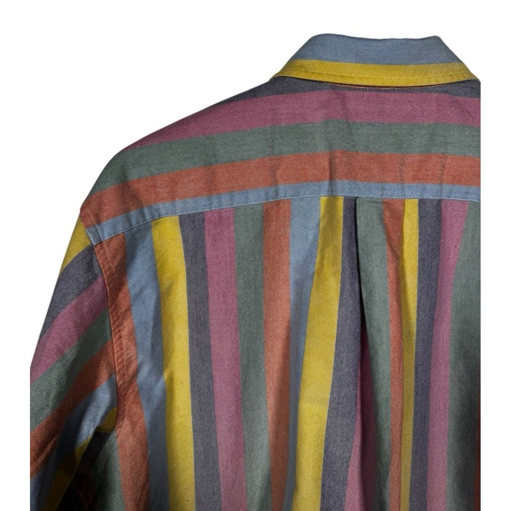 J.Crew Mens M Multi Color Stripe Cotton Oxford Button Down Shirt Long Sleeve - Picture 15 of 16